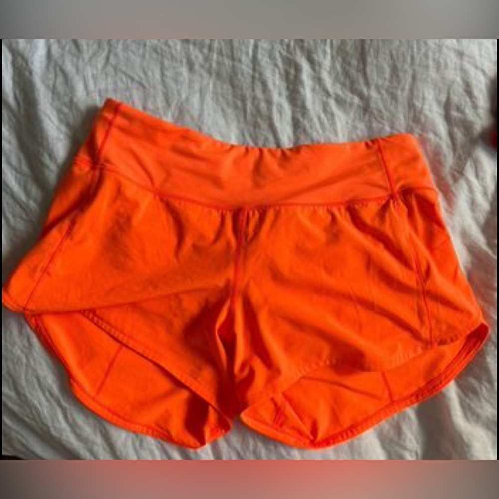 Lululemon Run Times Orange High Rise Short